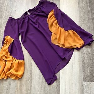 2tee Couture  Purple and Gold blouse… think LSU!